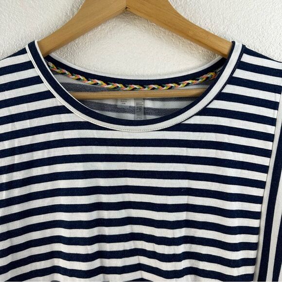 J’Ilverwear navy and white stripe cap sleeve side tie shirt size PM - Picture 3 of 9
